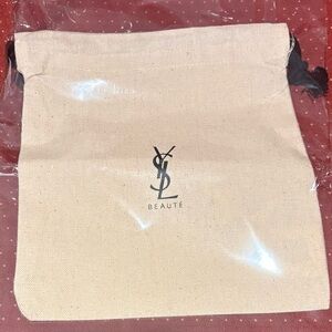 YSL Beauté Cream Drawstring Pouch Dustbag, 7x9 inch - NEW